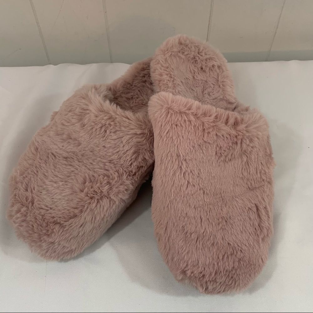 Vionic Gemma Ultra Luxe Plush Slippers House Shoes Slip On Mules Pink Size 9